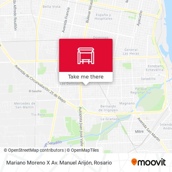 Mariano Moreno X Av. Manuel Arijón map