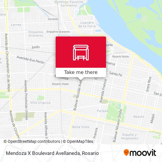 Mendoza X Boulevard Avellaneda map
