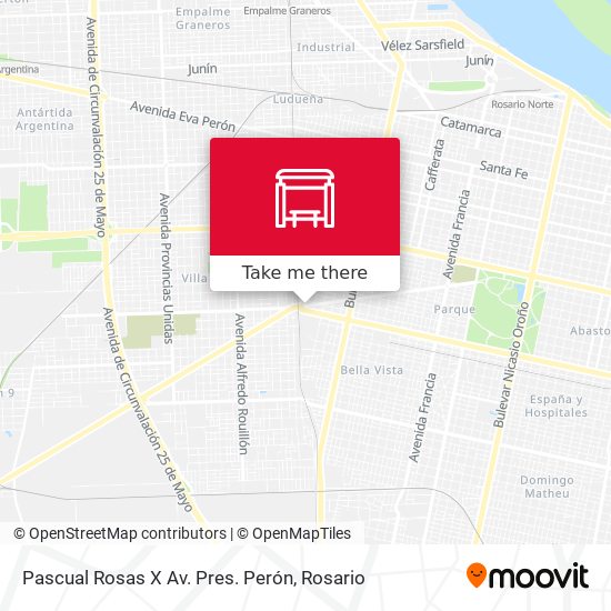 Mapa de Pascual Rosas X Av. Pres. Perón