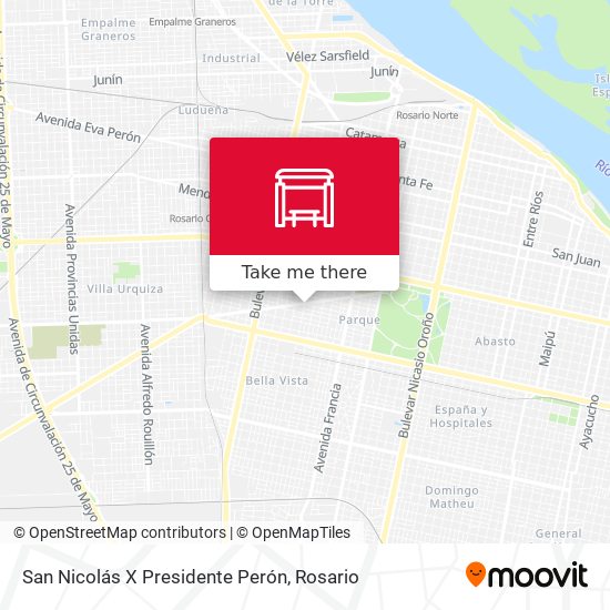 San Nicolás X Presidente Perón map