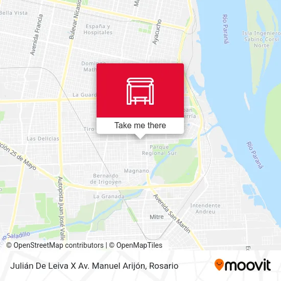 Mapa de Julián De Leiva X Av. Manuel Arijón