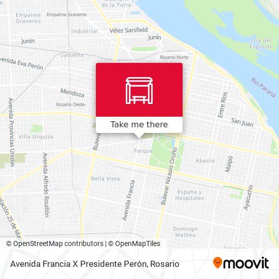 Avenida Francia X Presidente Perón map