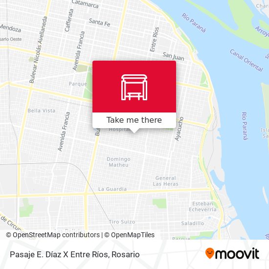 Pasaje E. Díaz X Entre Ríos map