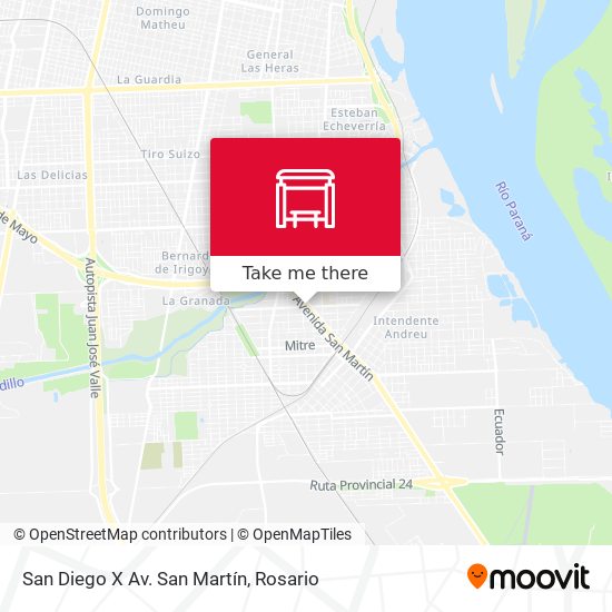 San Diego X Av. San Martín map