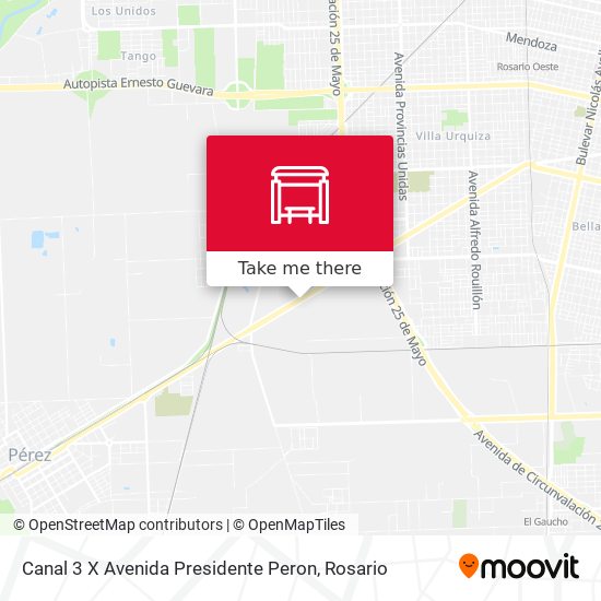 Canal 3 X Avenida Presidente Peron map