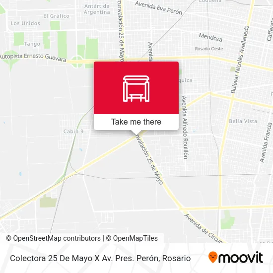Mapa de Colectora 25 De Mayo X Av. Pres. Perón