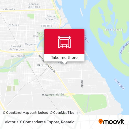 Victoria X Comandante Espora map