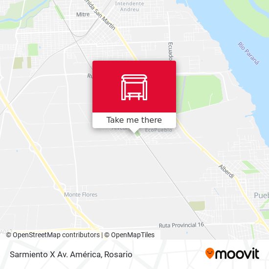 Sarmiento X Av. América map