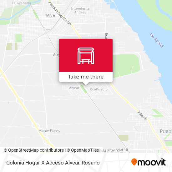 Mapa de Colonia Hogar X Acceso Alvear