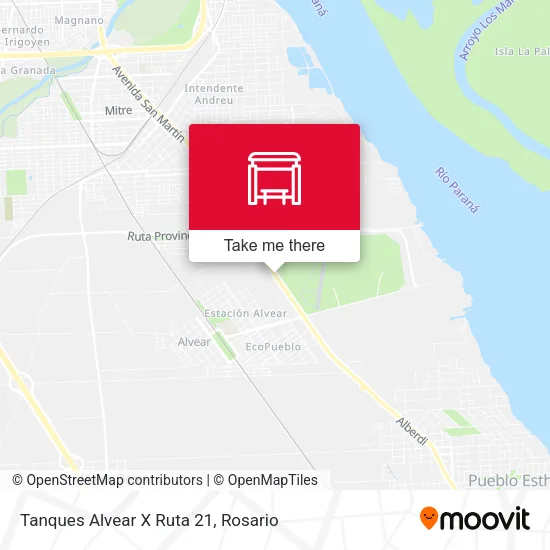 Mapa de Tanques Alvear X Ruta 21