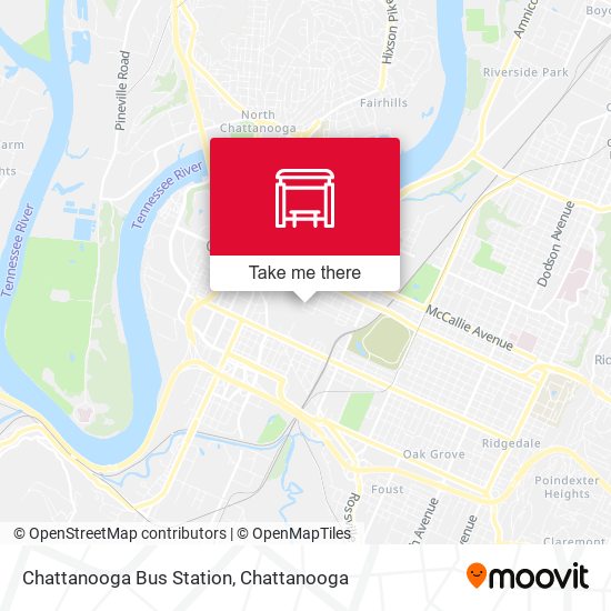 Mapa de Chattanooga Bus Station