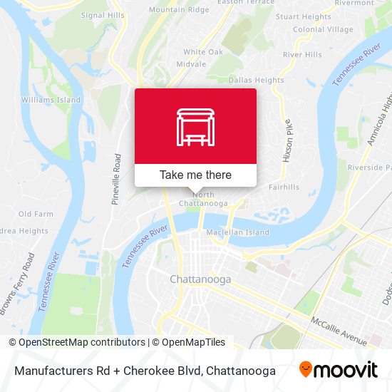 Mapa de Manufacturers Rd + Cherokee Blvd