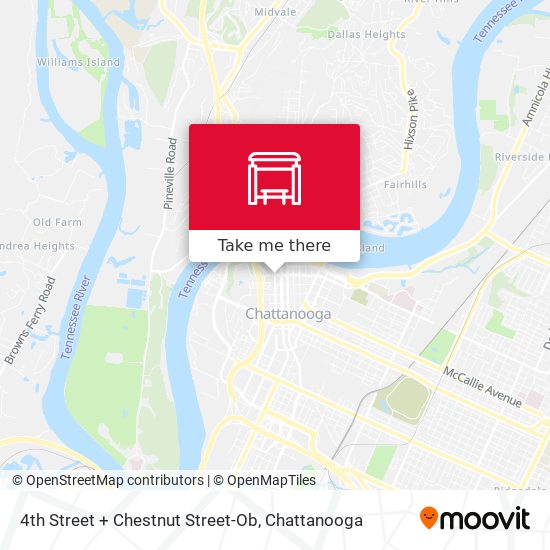 Mapa de 4th Street + Chestnut Street-Ob