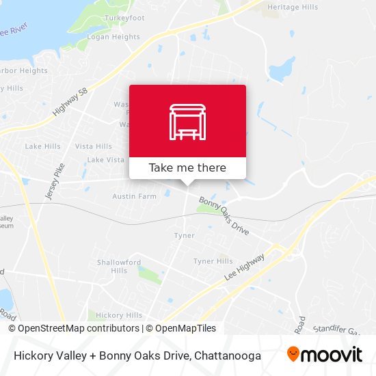 Hickory Valley + Bonny Oaks Drive map