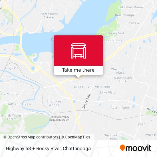 Highway 58 + Rocky River map