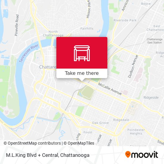 M.L.King Blvd + Central map