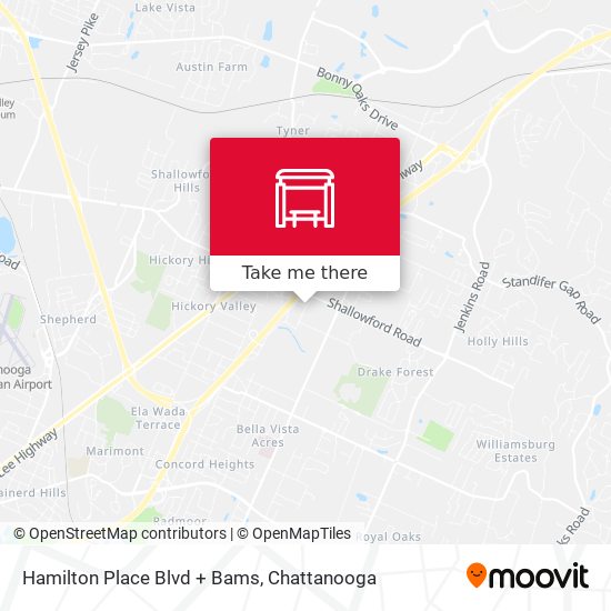 Mapa de Hamilton Place Blvd + Bams