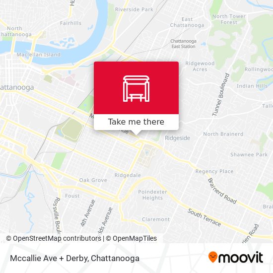 Mccallie Ave + Derby map