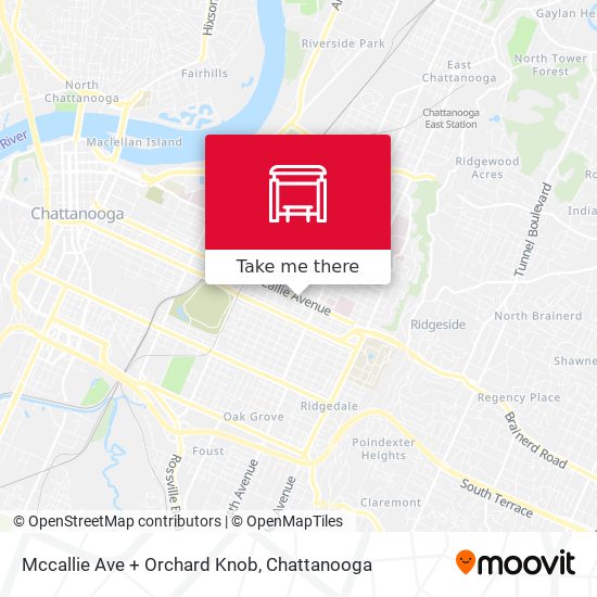 Mapa de Mccallie Ave + Orchard Knob