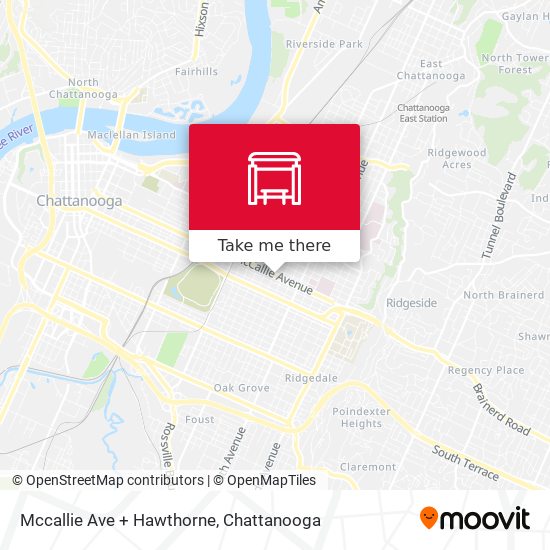 Mccallie Ave + Hawthorne map