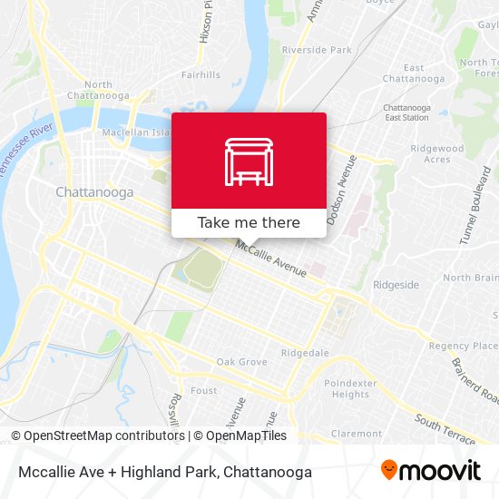 Mccallie Ave + Highland Park map