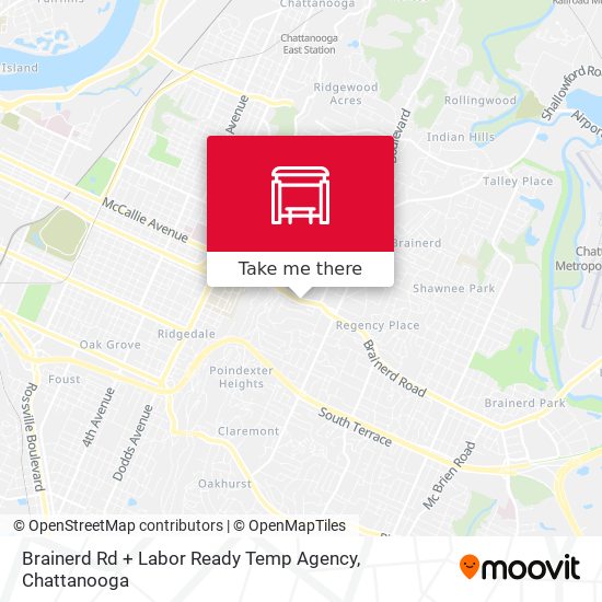 Brainerd Rd + Labor Ready Temp Agency map