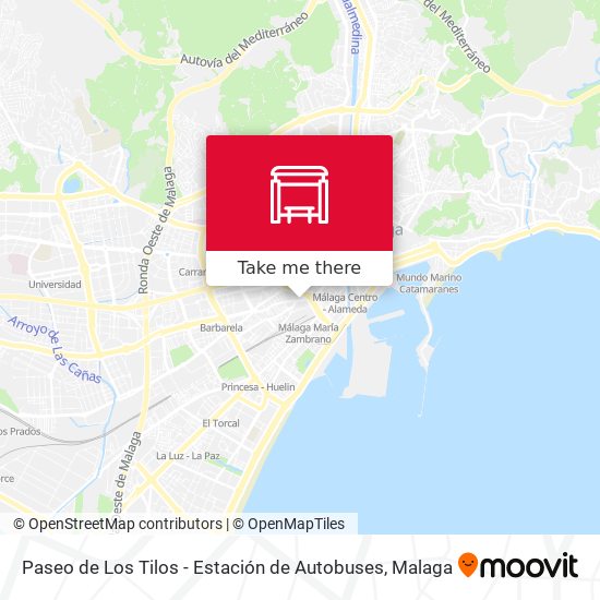 mapa Paseo de Los Tilos - Estación de Autobuses