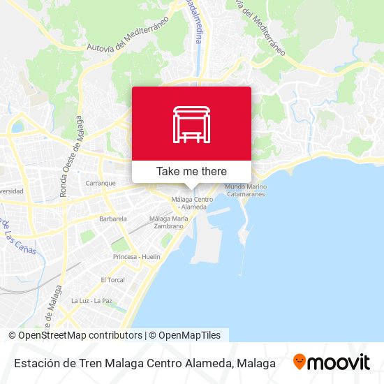 mapa Estación de Tren Malaga Centro Alameda