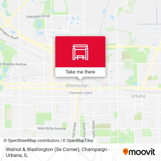 Mapa de Walnut & Washington (Se Corner)