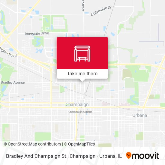 Bradley And Champaign St. map