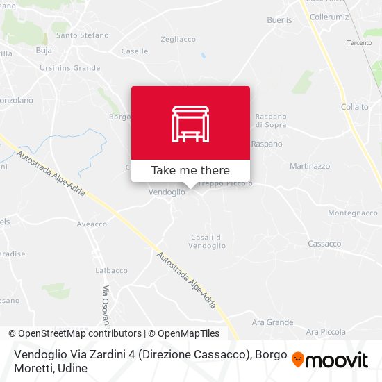 Vendoglio Via Zardini 4 (Direzione Cassacco), Borgo Moretti map
