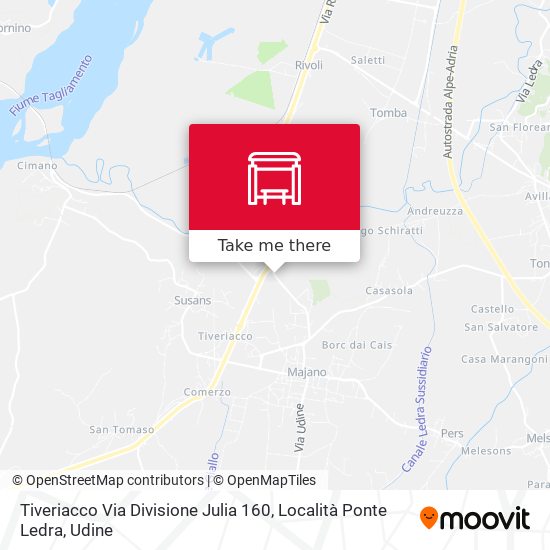 Tiveriacco Via Divisione Julia 160, Località Ponte Ledra map