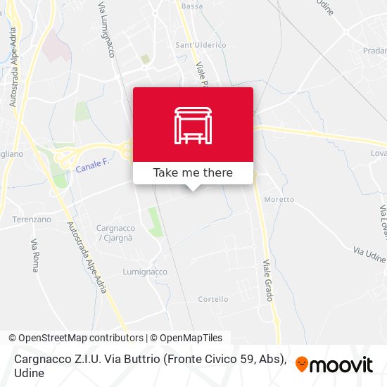 Cargnacco Z.I.U. Via Buttrio (Fronte Civico 59, Abs) map