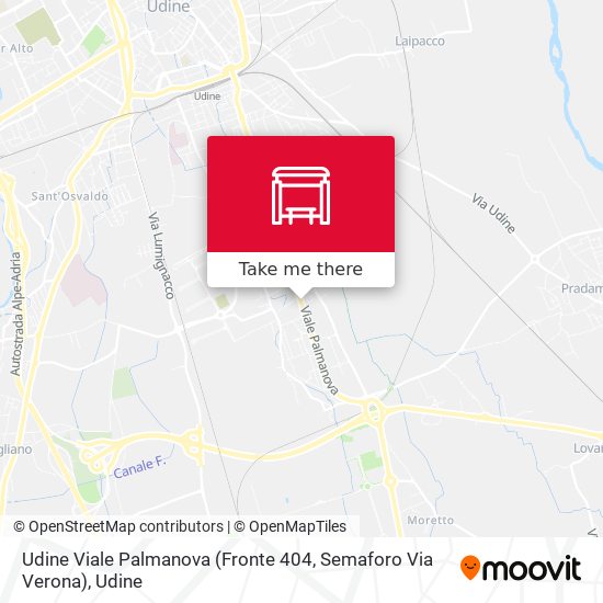 Udine Viale Palmanova (Fronte 404, Semaforo Via Verona) map