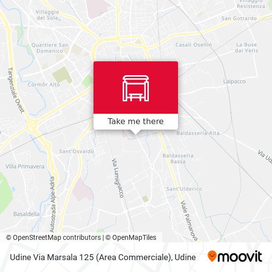 Udine Via Marsala 125 (Area Commerciale) map