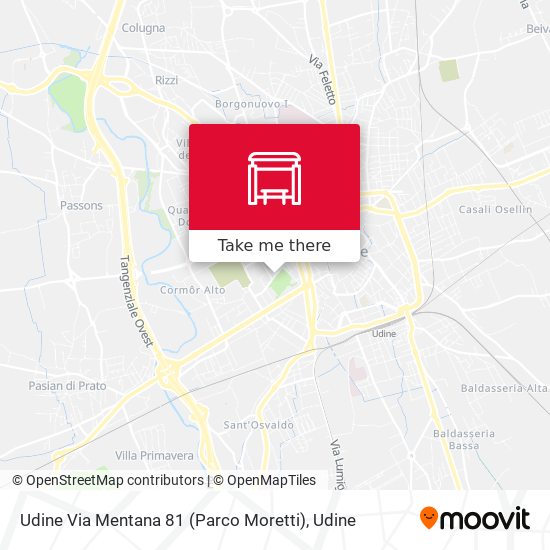 Udine Via Mentana 81 (Parco Moretti) map