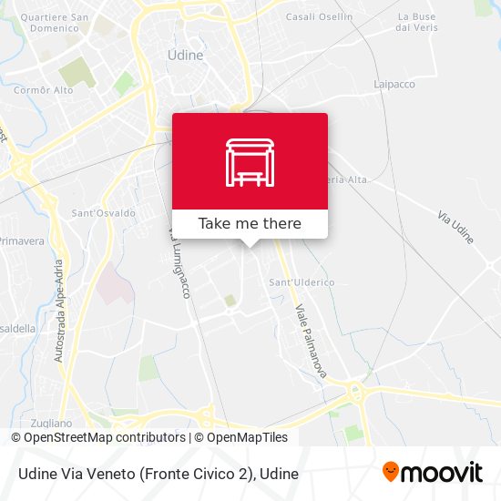 Udine Via Veneto (Fronte Civico 2) map