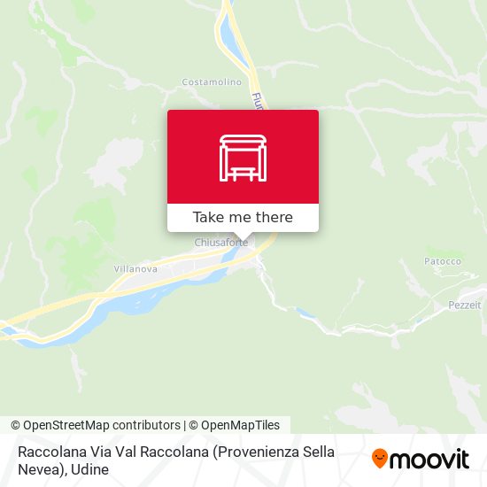 Raccolana Via Val Raccolana (Provenienza Sella Nevea) map