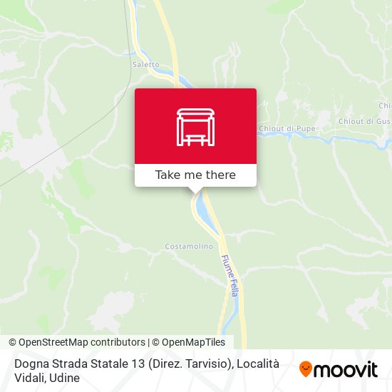 Dogna Strada Statale 13 (Direz. Tarvisio), Località Vidali map