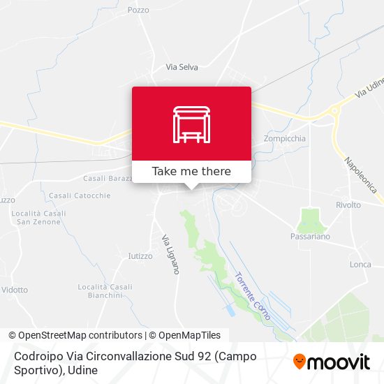 Codroipo Via Circonvallazione Sud 92 (Campo Sportivo) map