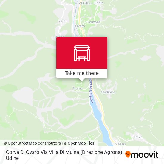 Corva Di Ovaro Via Villa Di Muina (Direzione Agrons) map