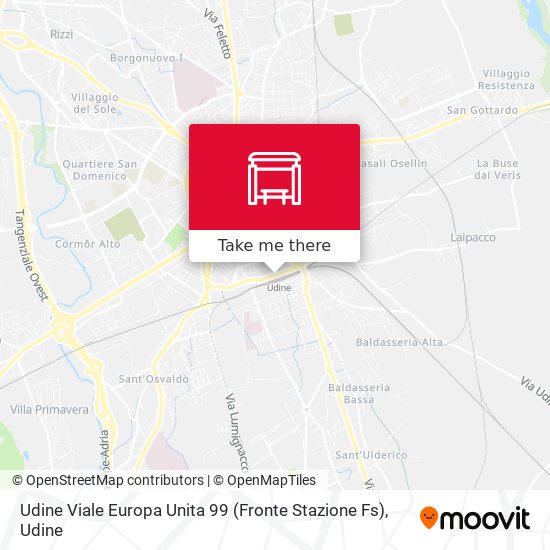Udine Viale Europa Unita 99 (Fronte Stazione Fs) map