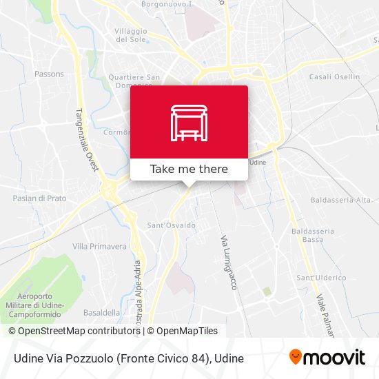 Udine Via Pozzuolo (Fronte Civico 84) map