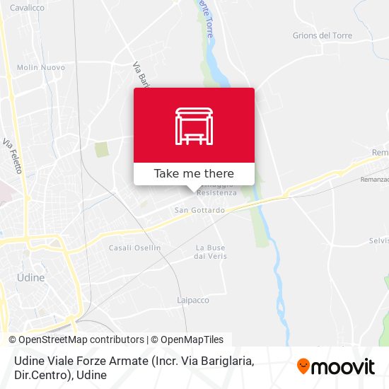 Udine Viale Forze Armate (Incr. Via Bariglaria, Dir.Centro) map