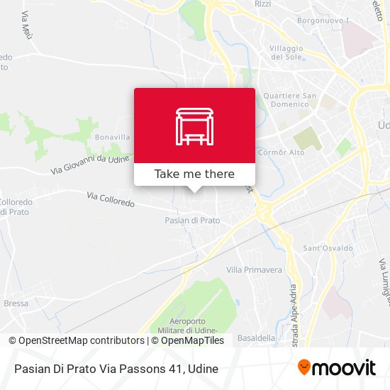 Pasian Di Prato Via Passons 41 map