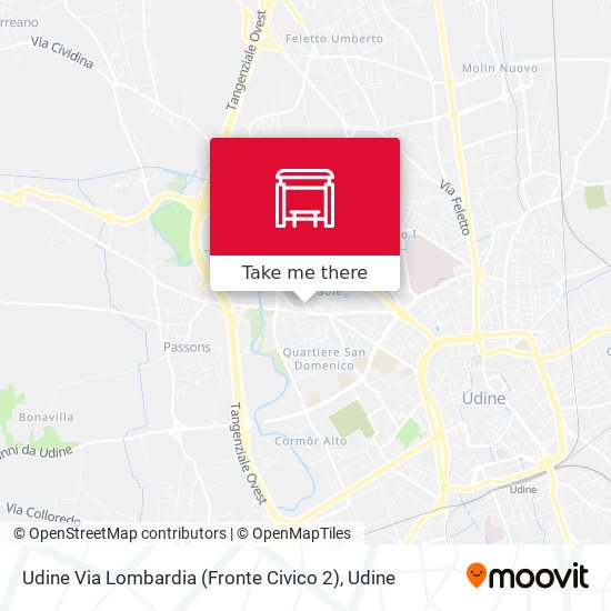 Udine Via Lombardia (Fronte Civico 2) map