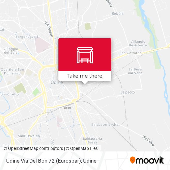 Udine Via Del Bon 72 (Eurospar) map