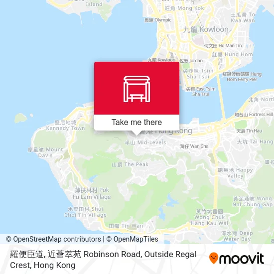 羅便臣道, 近薈萃苑 Robinson Road, Outside Regal Crest map