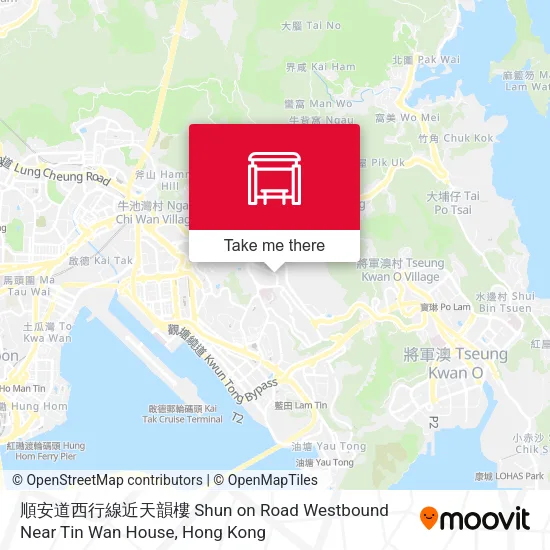 順安道西行線近天韻樓 Shun on Road Westbound Near Tin Wan House地圖