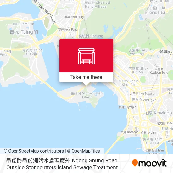 昂船路昂船洲污水處理廠外 Ngong Shung Road Outside Stonecutters Island Sewage Treatment Works map